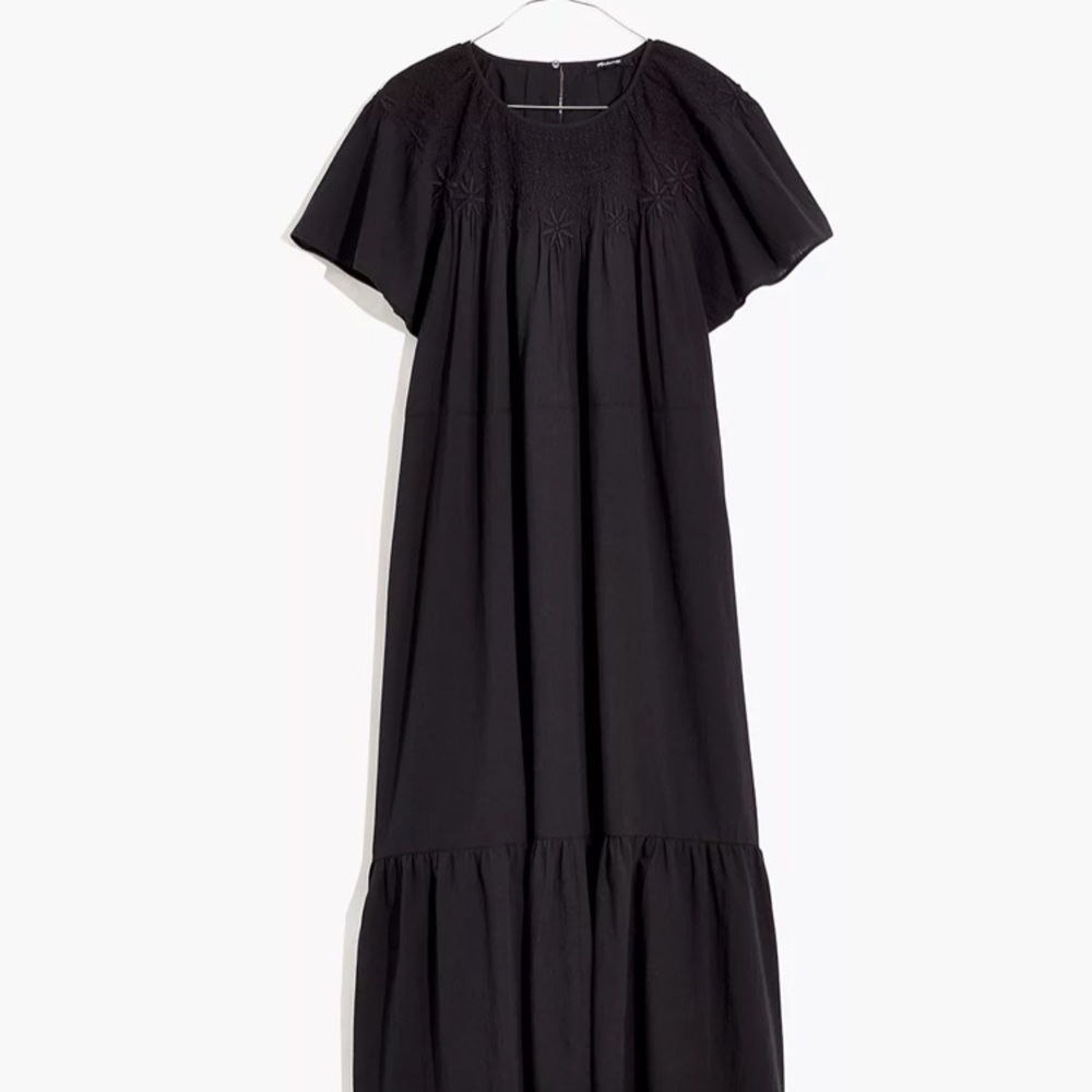 Madewell Embroidered Smocked midi dress